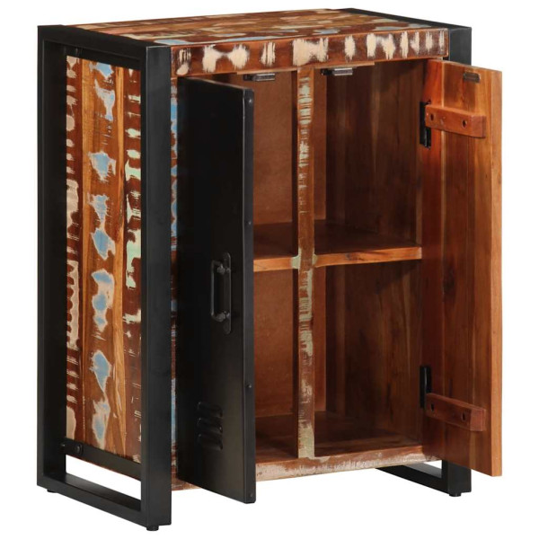 Aparador madera maciza reciclada multicolor 55x35x70 cm M 5