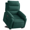 Sillón eléctrico reclinable elevable de terciopelo verde oscuro 3