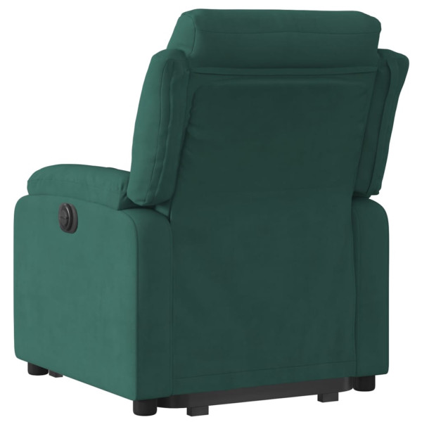 Sillón eléctrico reclinable elevable de terciopelo verde oscuro M 5