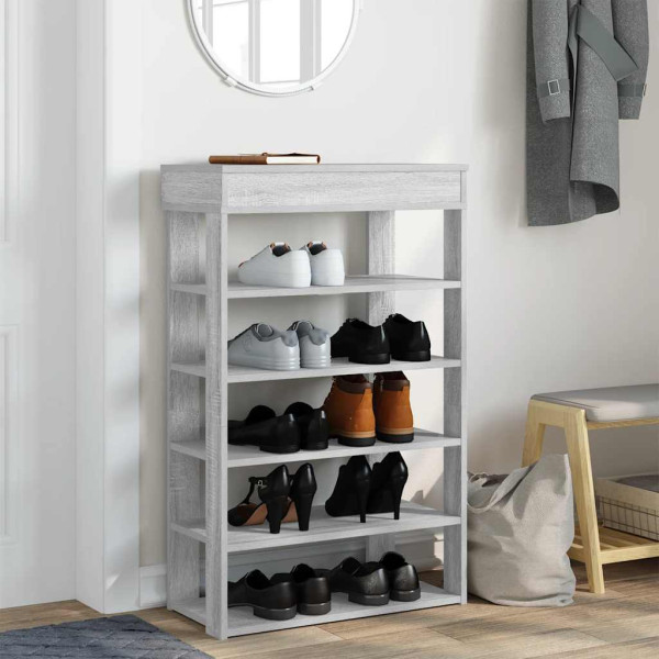 Mueble zapatero madera de ingeniería gris Sonoma 60x30x98 cm M 3