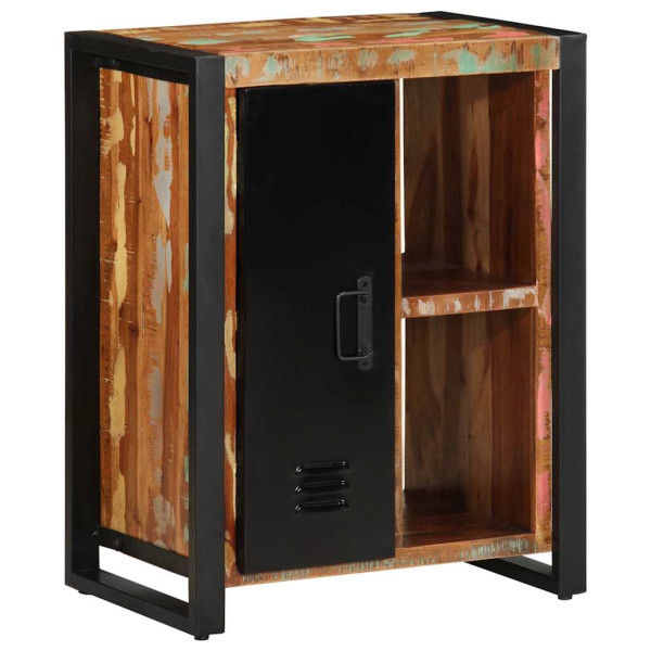 Aparador madera maciza reciclada multicolor 55x35x70 cm M 4