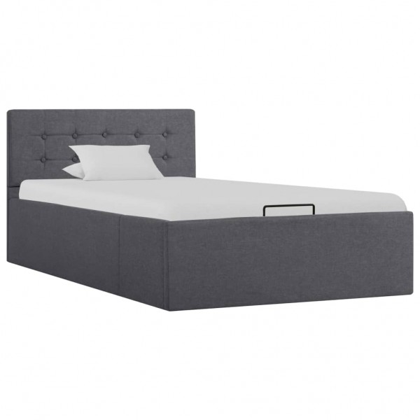 Cama canapé hidráulica con almacenaje tela gris oscuro 90x200cm D