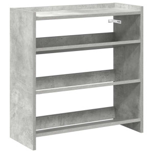 Mueble zapatero madera contrachapada gris hormigón 60x25x62 cm H