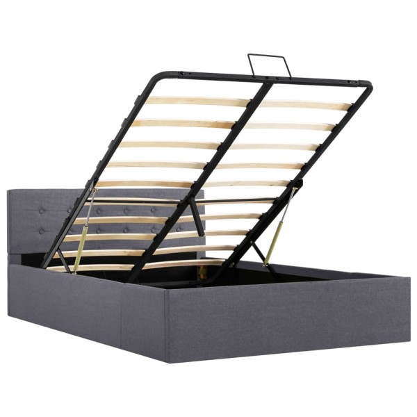Cama hidráulica c/ arrumação 120x200cm tecido cinza-escuro M 5
