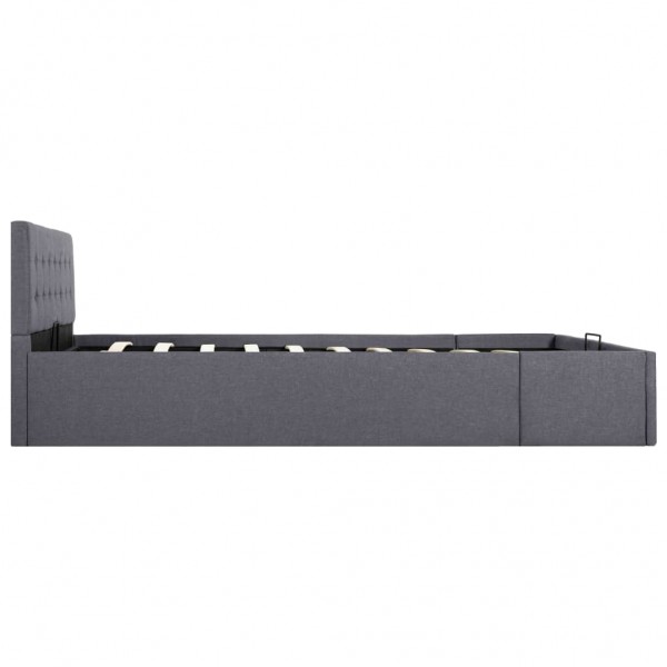 Cama hidráulica c/ arrumação 140x200cm tecido cinzento-escuro M 4