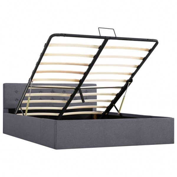 Cama hidráulica c/ arrumação 140x200cm tecido cinzento-escuro M 5