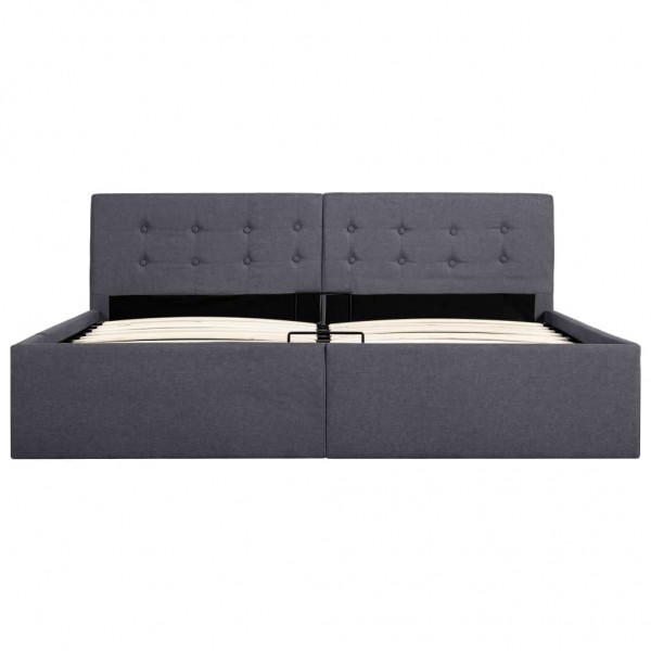 Cama canapé hidráulica LED tela gris oscuro 160x200 cm M 3