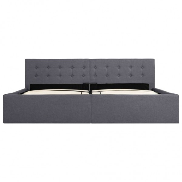 Estrutura de cama hidráulica 180x200 cm tecido cinzento-escuro M 3