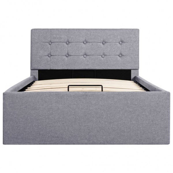 Cama canapé hidráulica con almacenaje tela gris claro 90x200cm M 3