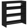 Mueble zapatero madera contrachapada negro 60x25x62 cm 2