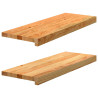 Soleiras da janela 2 pcs 70x30x2 cm carvalho castanho-claro 1