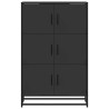 Armário alto 68x35x106.5 cm derivados madeira e metal preto 4