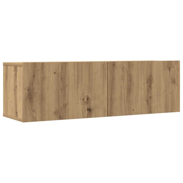Mueble para TV de pared madera contrachapada artesanal 3 piezas M 4