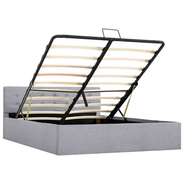 Cama hidráulica c/ arrumação 140x200cm tecido cinza-escuro M 5