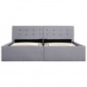 Cama canapé hidráulica almacenaje LED tela gris claro 160x200cm 3