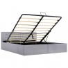 Cama canapé hidráulica almacenaje LED tela gris claro 160x200cm 5