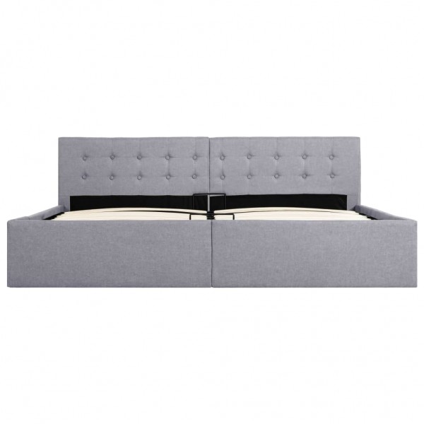 Cama hidráulica con almacenaje y LED tela gris claro 180x200 cm M 3