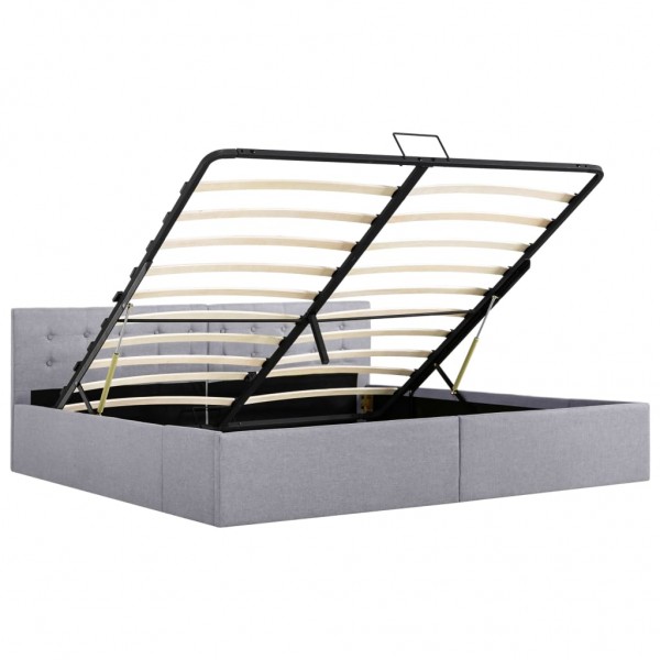 Estrutura de cama hidráulica 180x200 cm tecido cinzento-claro M 5