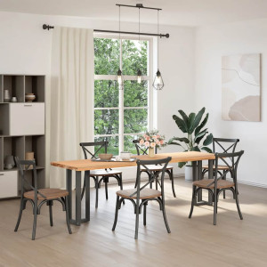 Patas de mesa consola en forma de T 2 unidades acero antracita H