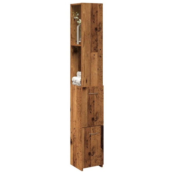 Armario de baño madera contrachapada madera vieja 25x25x170 cm D