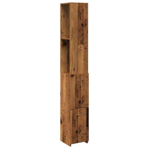 Armario de baño madera contrachapada madera vieja 25x25x170 cm H