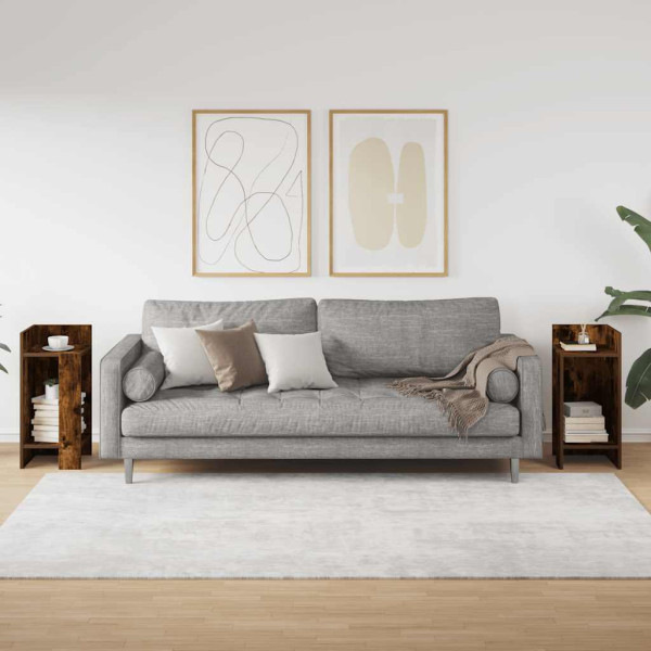 Mesas laterais 2 pcs prateleira 110x50x103 cm carvalho fumado M 3