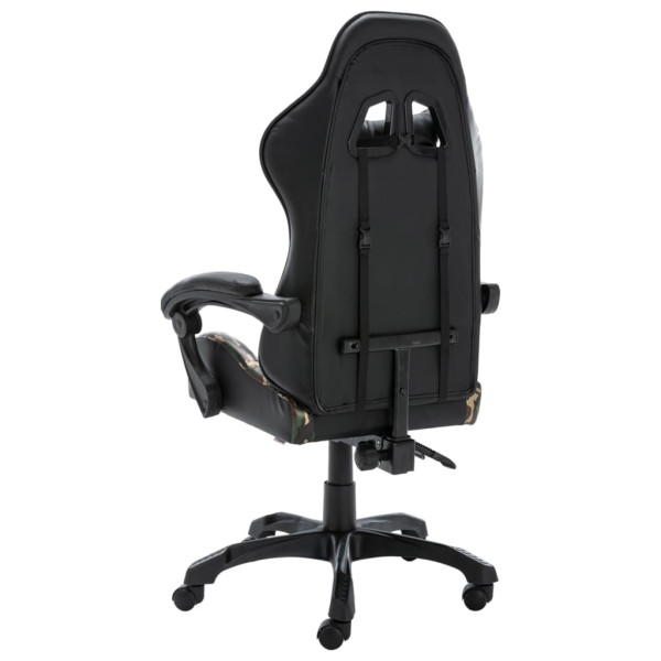 Silla gaming de cuero sintético negro y camuflaje M 3