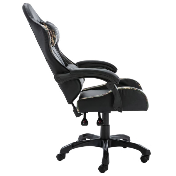 Silla gaming de cuero sintético negro y camuflaje M 5