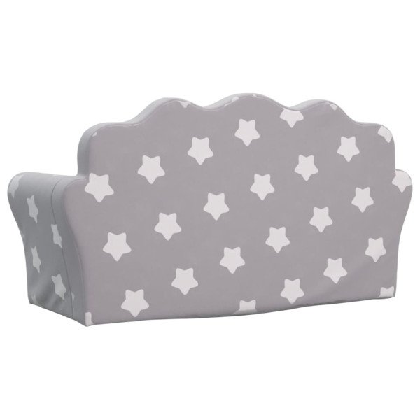 Sofá-cama infantil 2 lugares c/ estrelas pelúcia cinzento-claro M 5