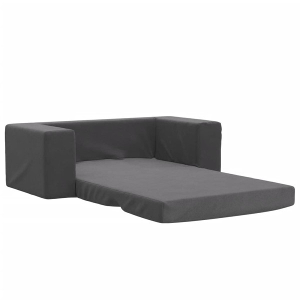 Sofá-cama infantil de 2 lugares pelúcia macia antracite M 4