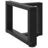 Pés para mesa de centro em forma de T. 2 peças. preto. 50x25x(30-31) cm. aço 1