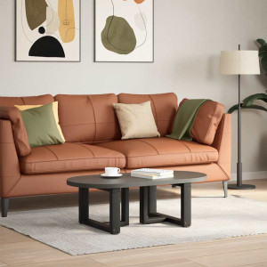 Pés para mesa de centro em forma de T. 2 peças. preto. 50x25x(30-31) cm. aço H