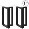 Patas de mesa de comedor en forma de T 2 uds acero negro 3