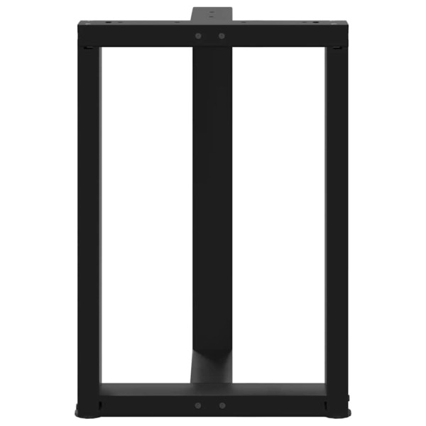 Pés de mesa de jantar em forma de T. 2 peças. preto. 50x35x(72-73) cm. aço M 5