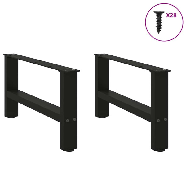 Patas para mesa de centro de acero negro 2 uds 30×70 cm M 3
