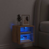 Mueble de TV de pared con luces LED roble artisian 30x28.5x30cm 5