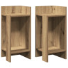 Mesas auxiliares 2 uds con estante artesanal roble 25.5x27x60cm 2