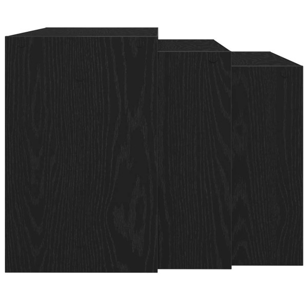 Mesas de encastrar 3 pcs derivados de madeira preto M 5