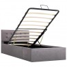 Cama canapé hidraúlica con almacenaje tela gris topo 90x200 cm 5