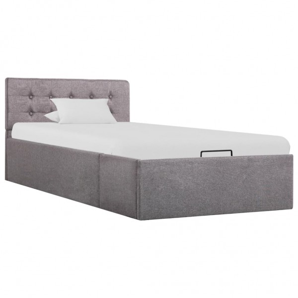 Cama canapé hidraúlica con almacenaje tela gris topo 100x200 cm D