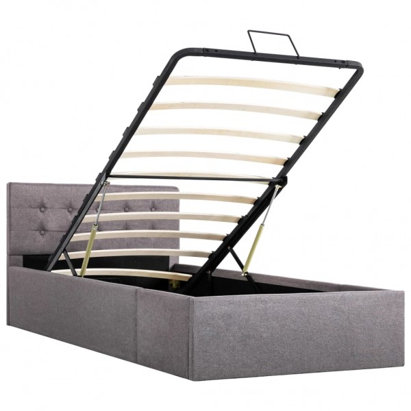 Cama canapé hidraúlica con almacenaje tela gris topo 100x200 cm M 5