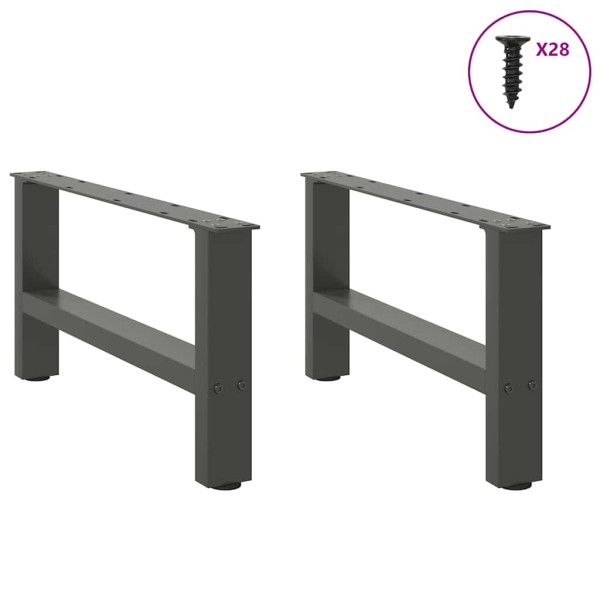 Pés para mesa de centro antracite 2 peças 70x(30-31) cm aço M 3