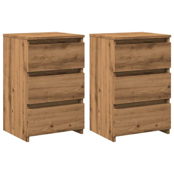 Mesas de cabeceira 2pcs derivados de madeira carvalho artisiano M 2