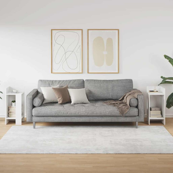 Mesas auxiliares 2 uds con estante blanco 25.5x27x60 cm M 3