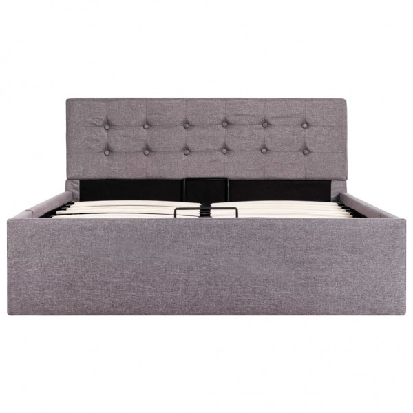 Cama canapé hidráulica con almacenaje tela gris topo 120x200 cm M 3