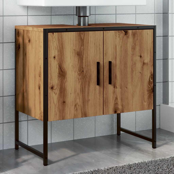 Mueble de lavabo de baño madera roble artisan 60x33x60 cm D