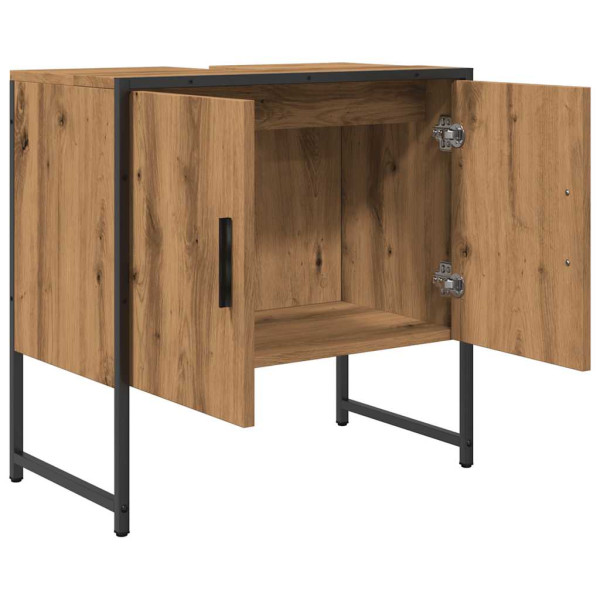 Mueble de lavabo de baño madera roble artisan 60x33x60 cm M 5