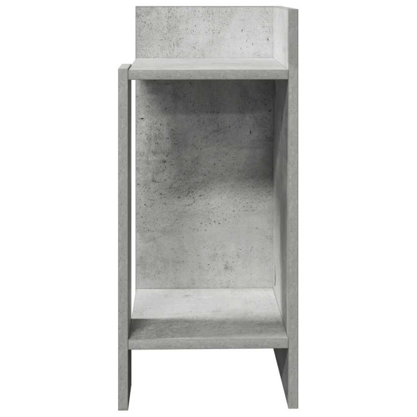 Mesa auxiliar com prateleira cinza de concreto 25.5x27x60 cm M 4