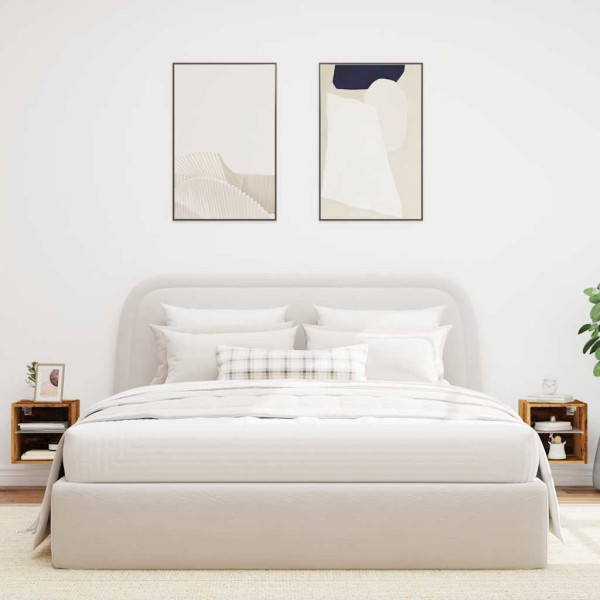 Muebles de TV de pared con luces LED 2 uds envejecida M 4