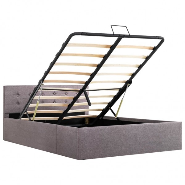 Cama canapé hidráulica con almacenaje tela gris topo 120x200 cm M 5